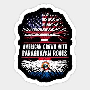 American Grown with Paraguayan Roots USA Flag Sticker